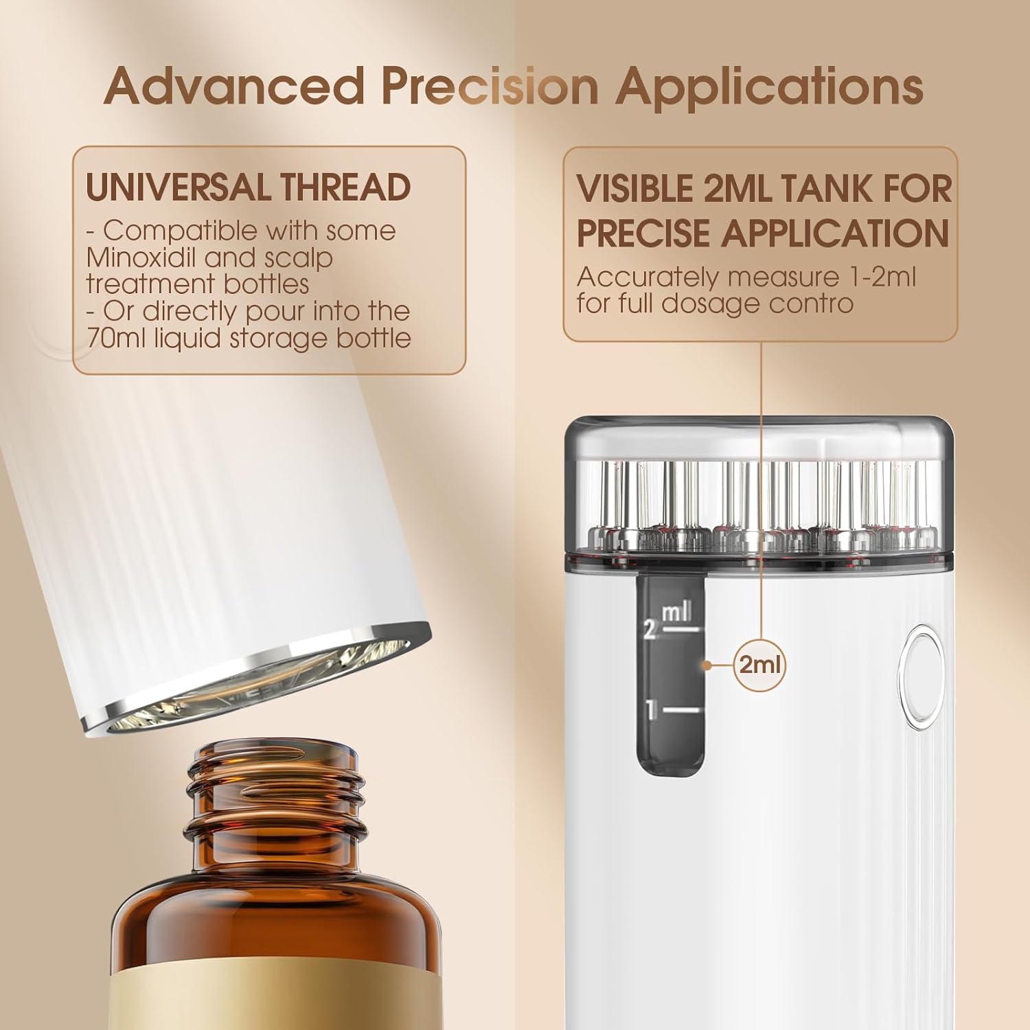 Renergy Electric Hair Oil Applicator for Scalp, Red Light Therapy Direct Brush with Vibration & Microcurrent, Minoxidil Applicator Tool, Serum Dispenser, Electric Scalp Massager Comb for Hair Growth
