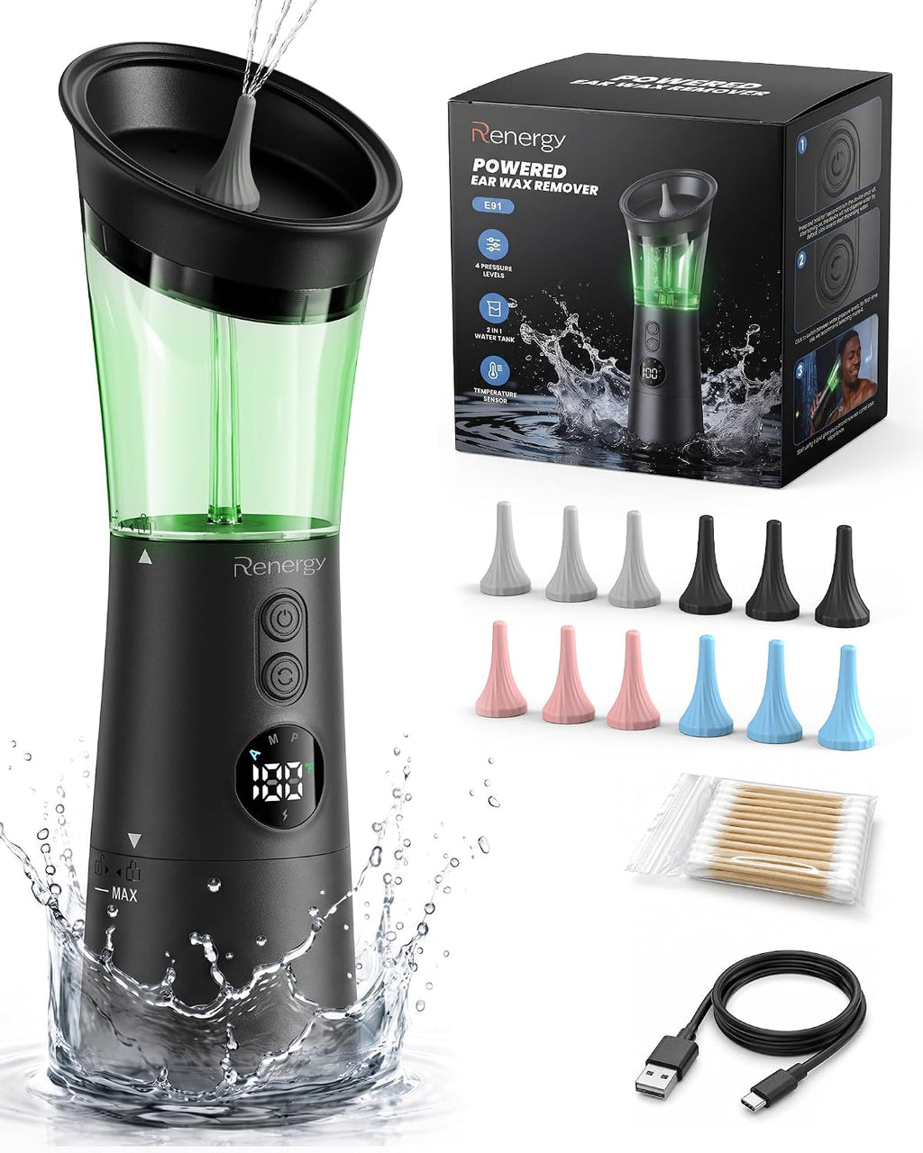 Renergy Ear Wax Removal, Water Temp Sensor, Ear Irrigation Flushing System